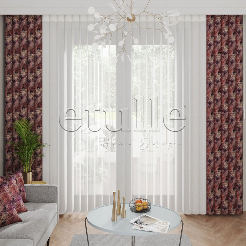 Carpet - Printed Vertical Tulle Curtain