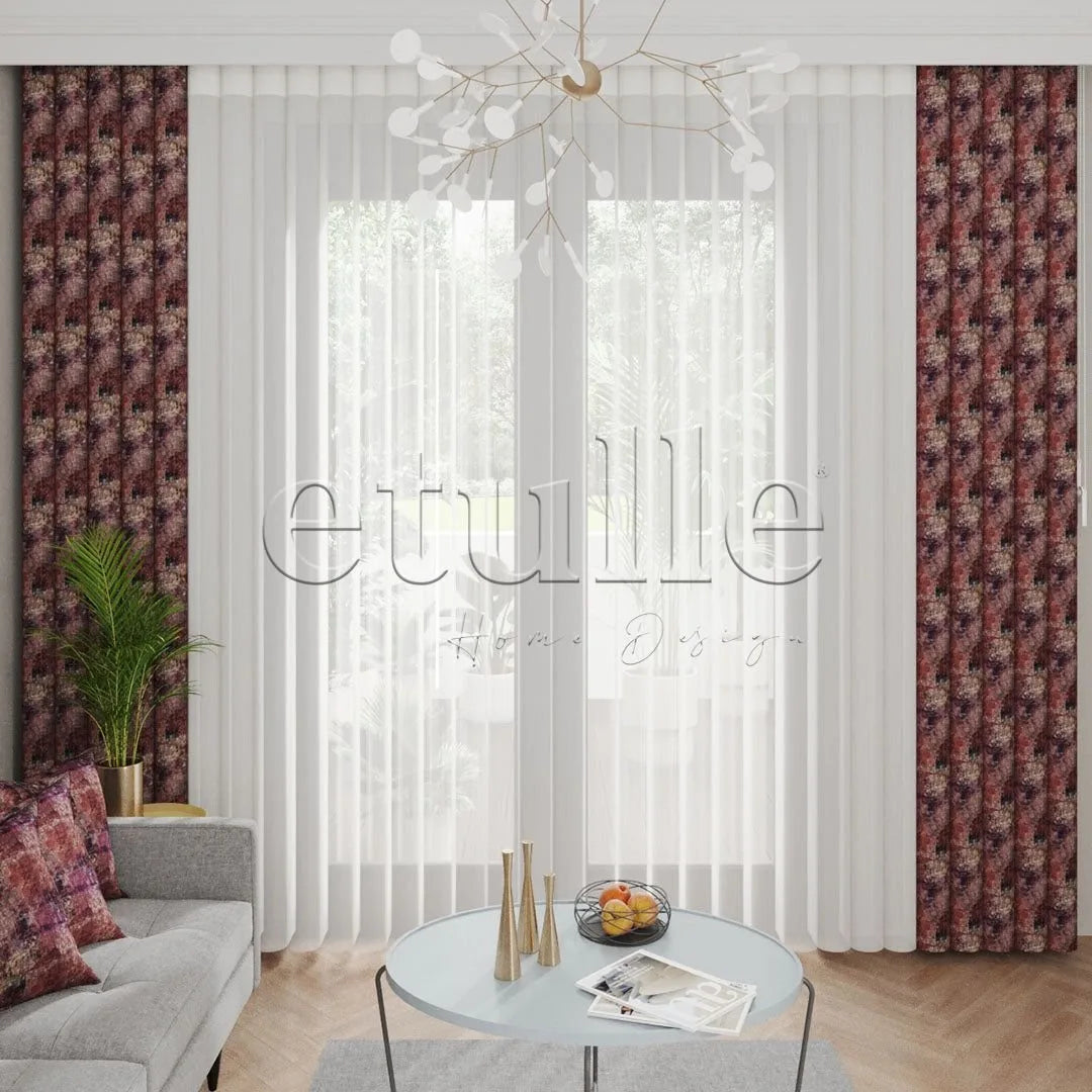 Carpet - Baskılı Dikey Tül Perde