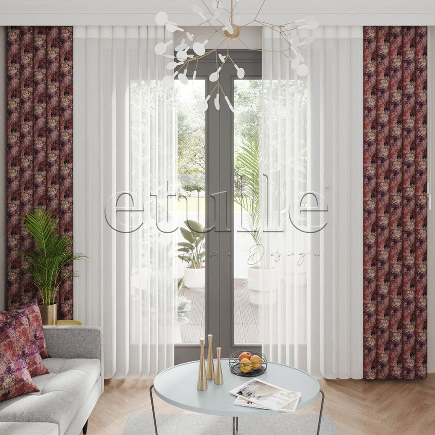 Carpet - Printed Vertical Tulle Curtain