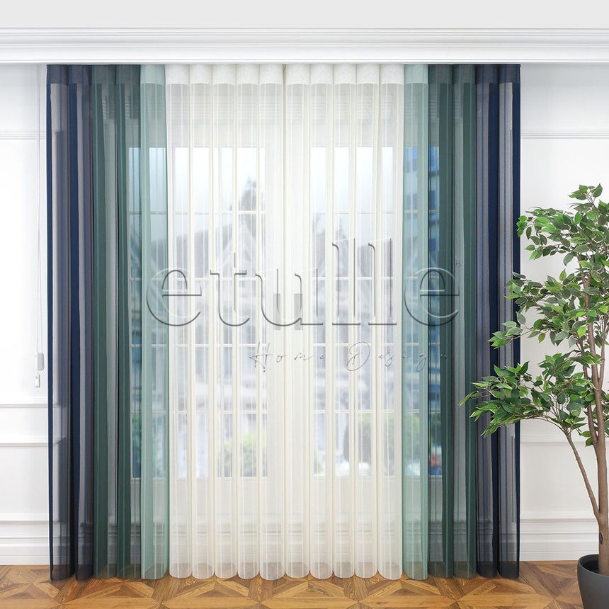 City - Striped Vertical Tulle Curtain