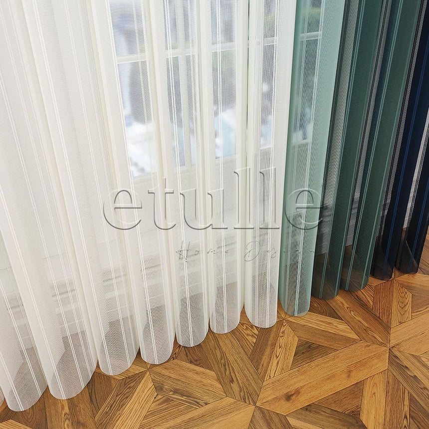 City - Striped Vertical Tulle Curtain