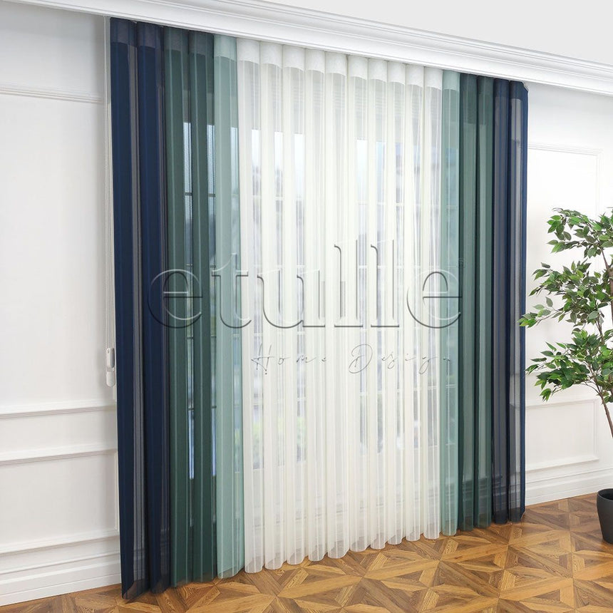 City - Striped Vertical Tulle Curtain