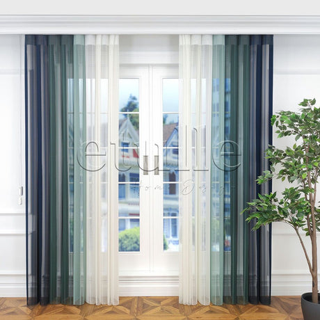 City - Striped Vertical Tulle Curtain