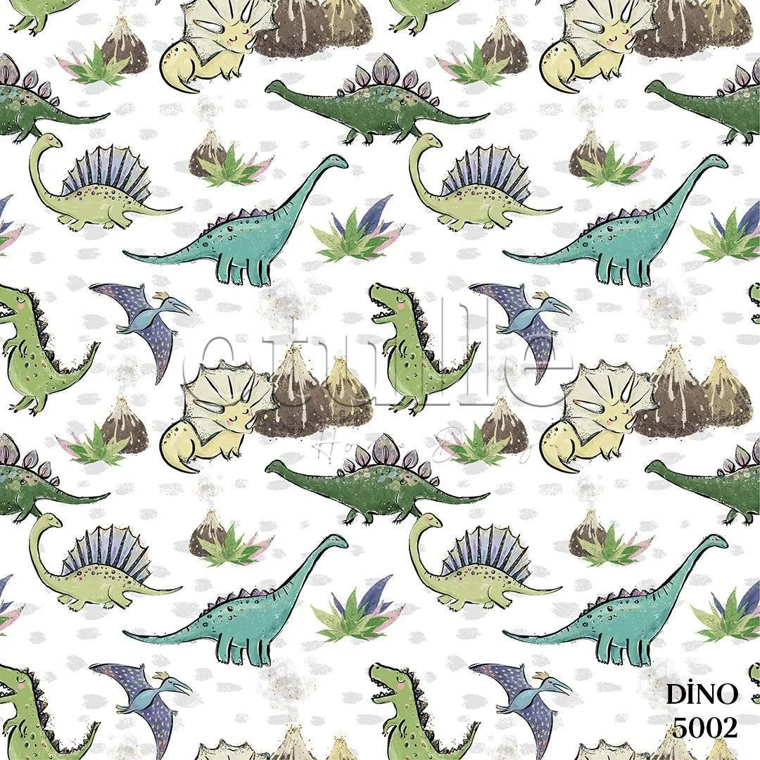 Dino - Çocuk Odası Dikey Tül Perde
