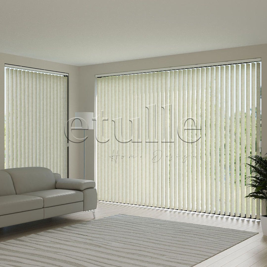 Ecru Plain Fabric Vertical Blinds | Larissa