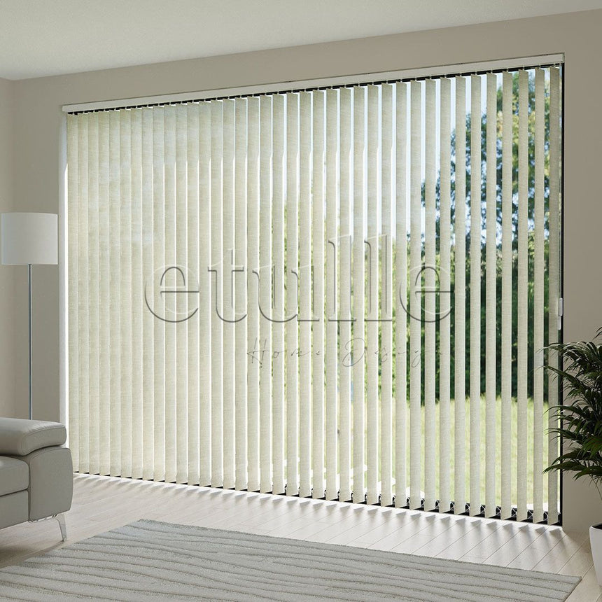 Ecru Plain Fabric Vertical Blinds | Larissa