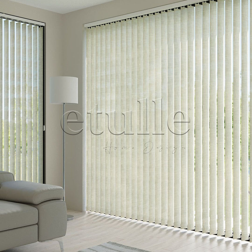 Ecru Plain Fabric Vertical Blinds | Larissa