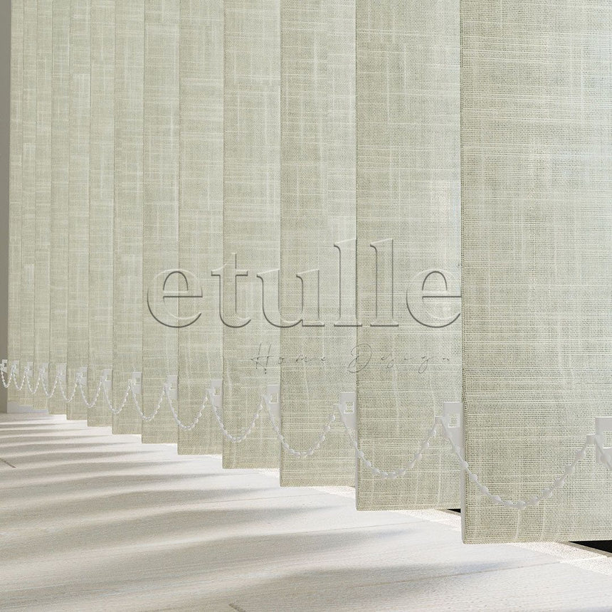 Ecru Plain Fabric Vertical Blinds | Larissa