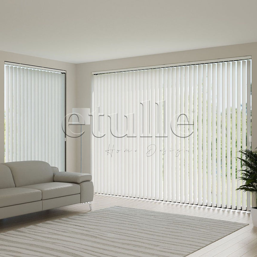 Ecru Plain Fabric Vertical Blinds | Luca