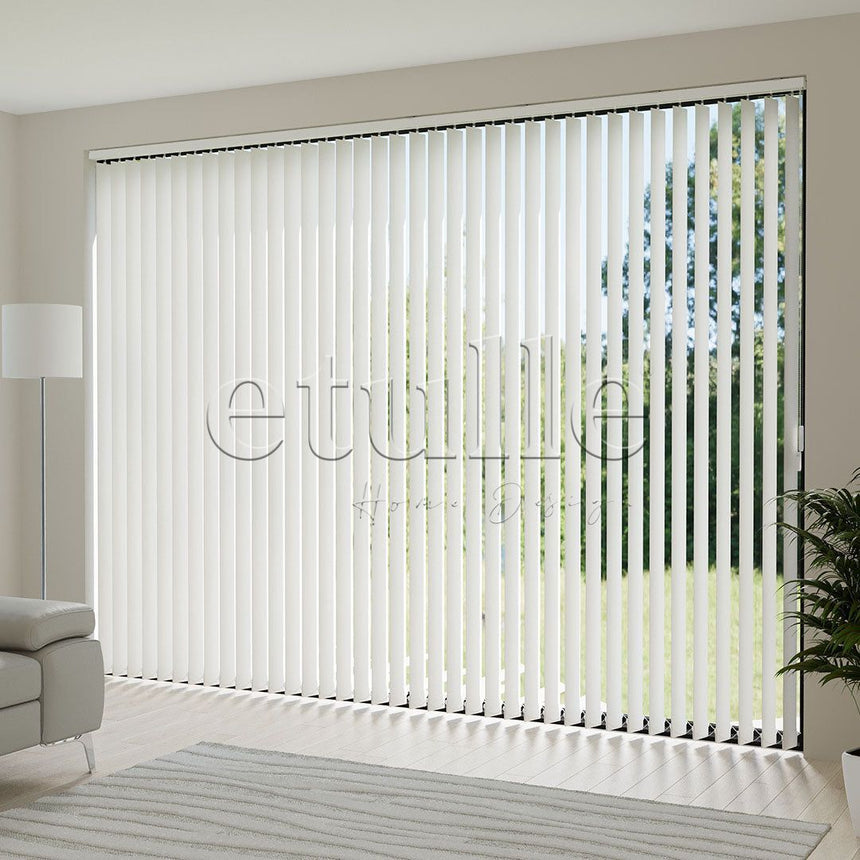 Ecru Plain Fabric Vertical Blinds | Luca