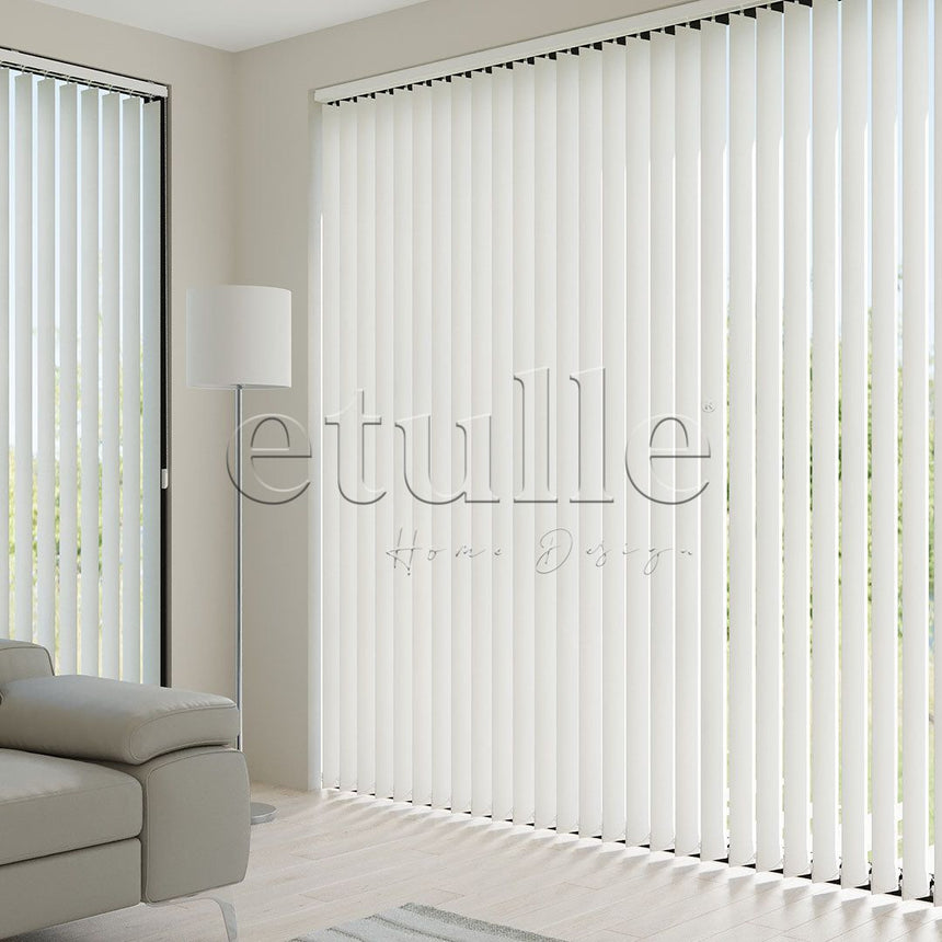 Ecru Plain Fabric Vertical Blinds | Luca