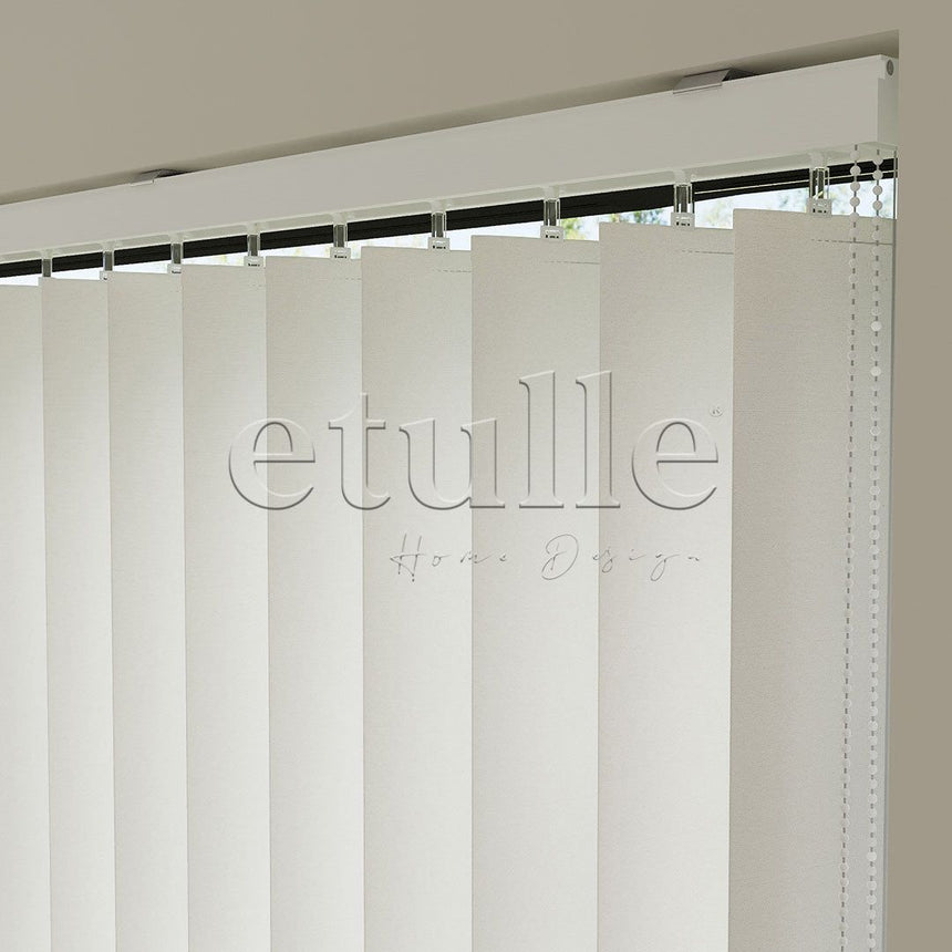 Ecru Plain Fabric Vertical Blinds | Luca