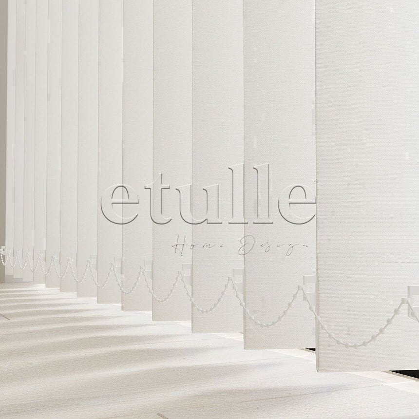 Ecru Plain Fabric Vertical Blinds | Luca