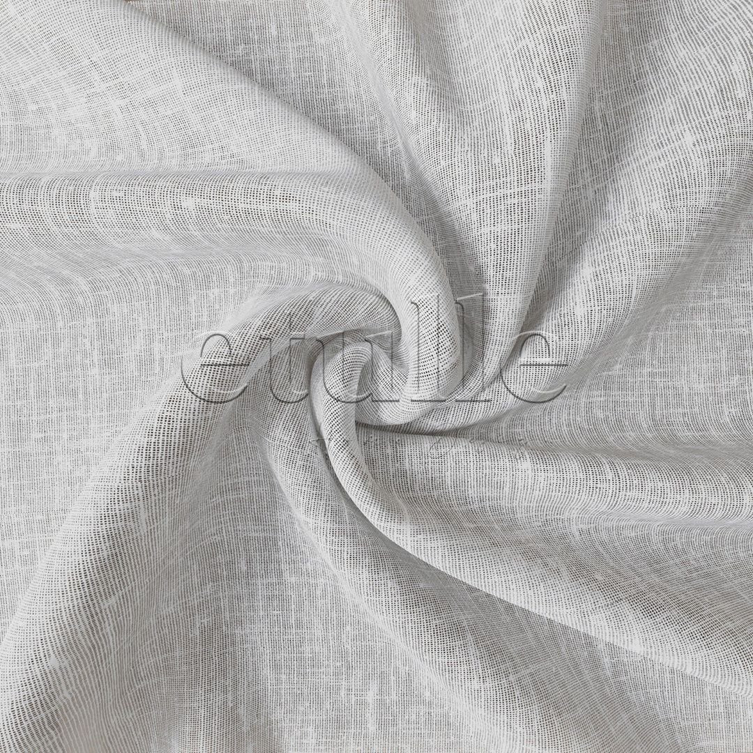 Ecru Folded Linen Plain Tulle Curtain | Mistra