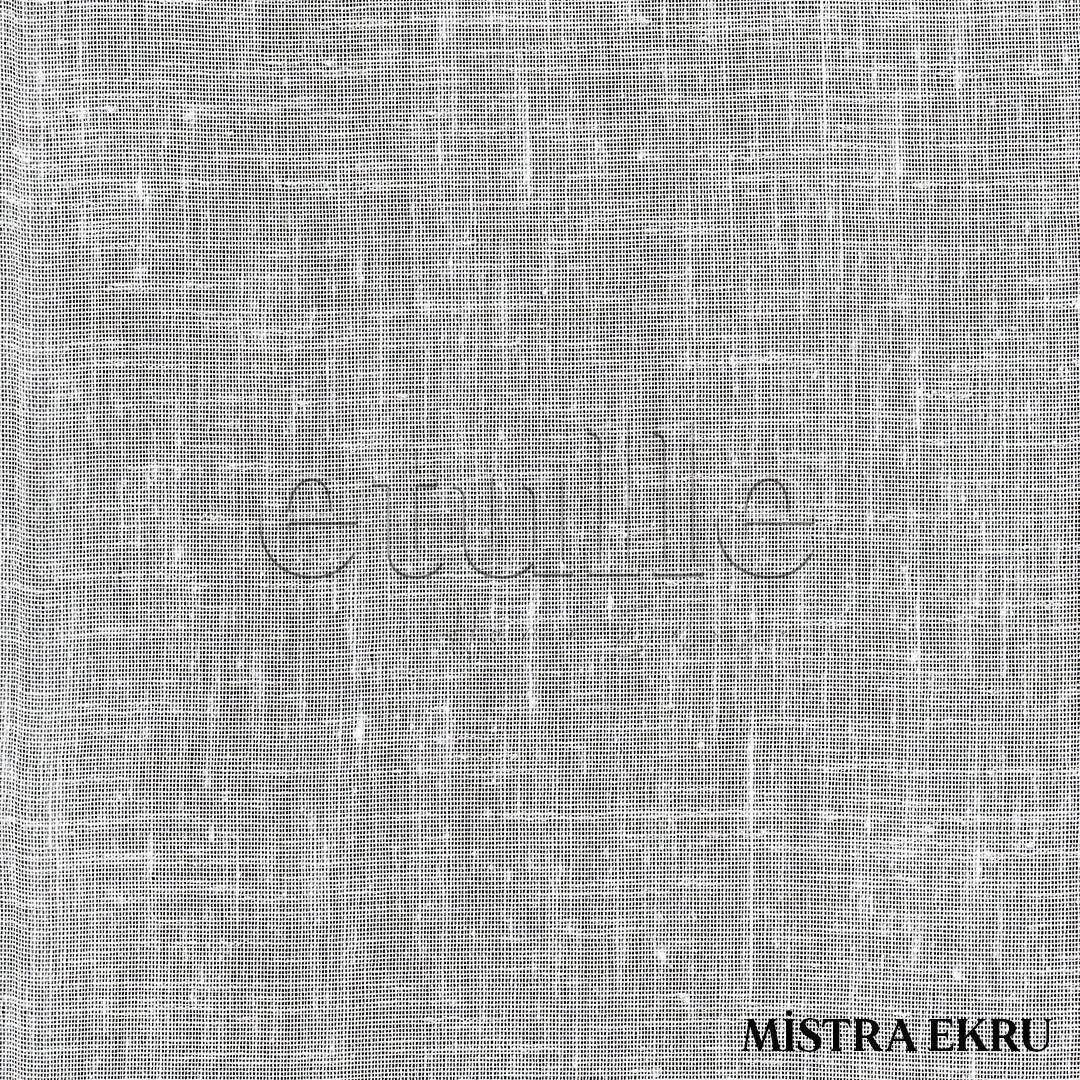 Ecru Folded Linen Plain Tulle Curtain | Mistra