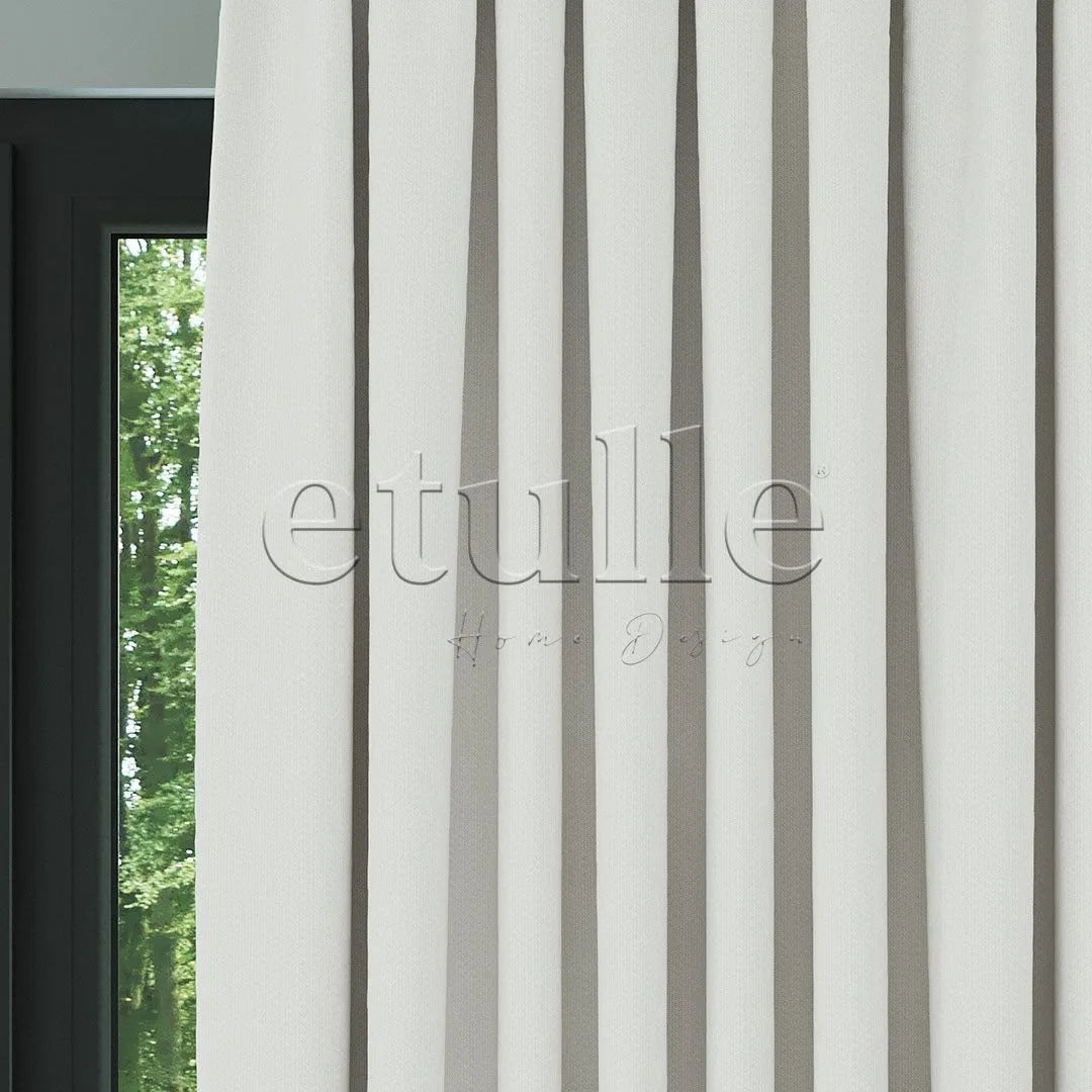 Ekru Modern Balık Sırtı Desenli Fon Perde | Cirrus