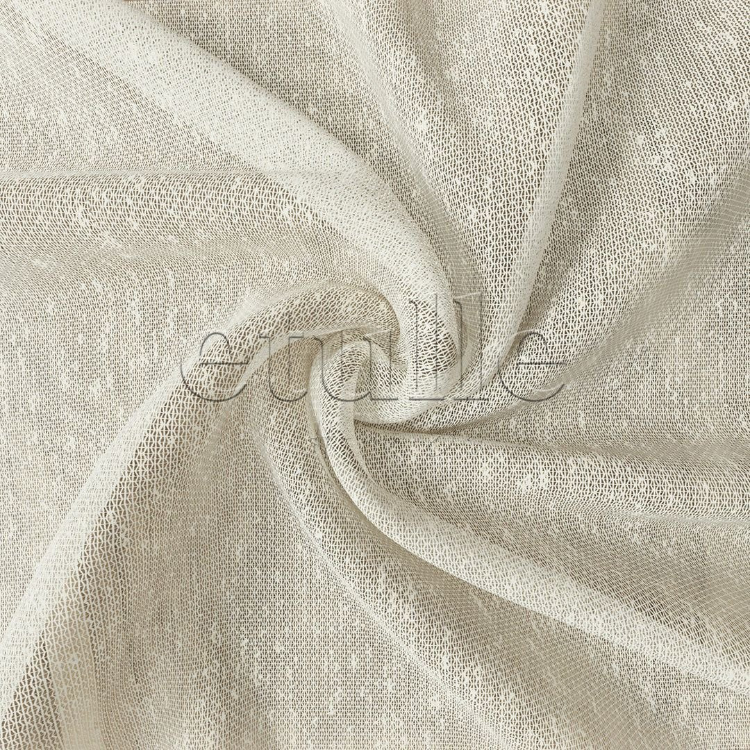 Ecru Shantung Effect Plain Tulle Curtain | Jazz