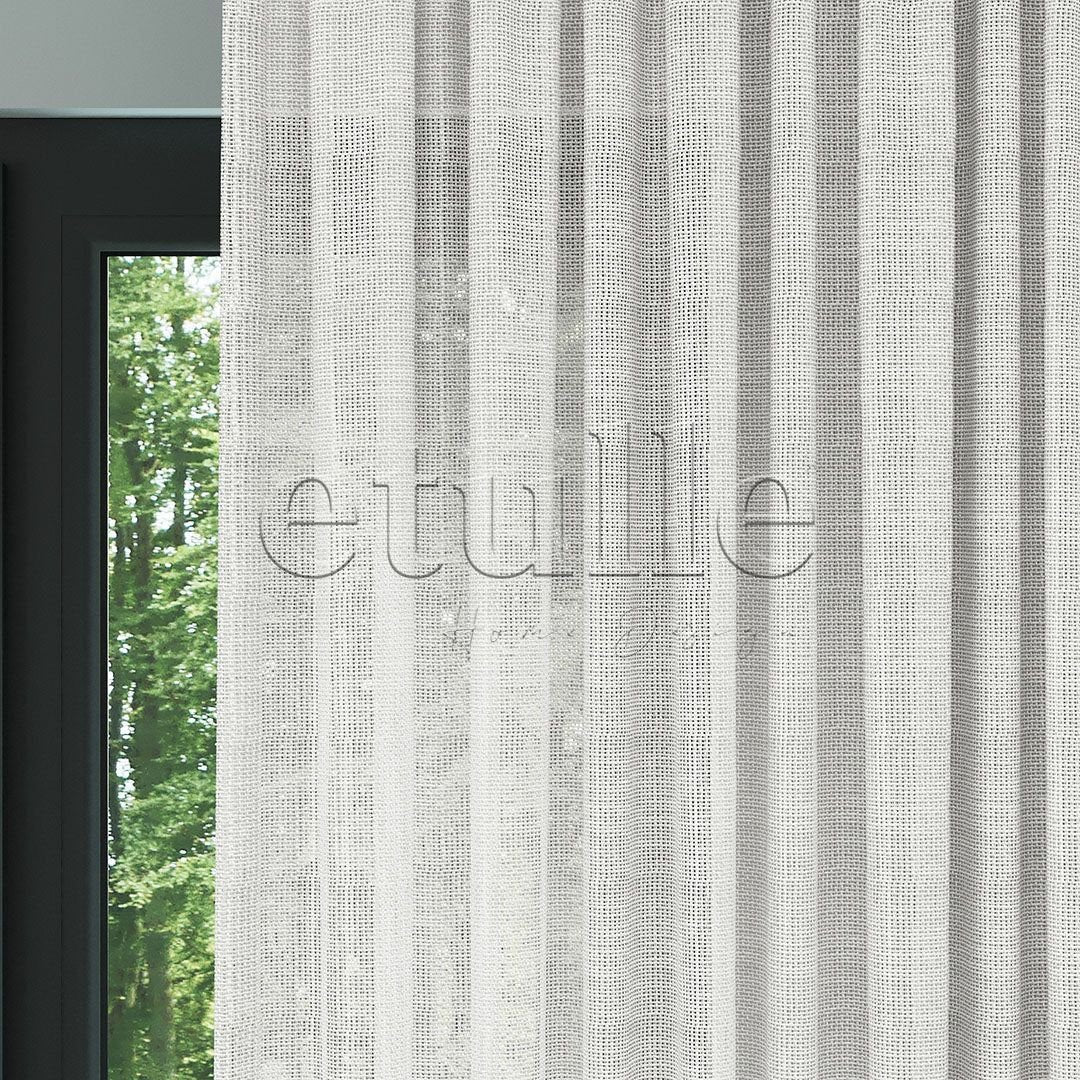 Ecru Trend Net Thick Decorative Plain Tulle Curtain | Muse