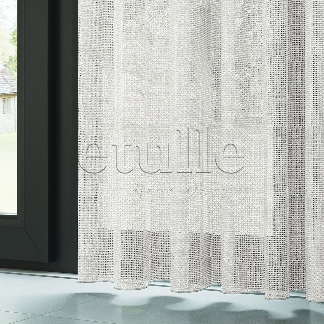 Ecru Trend Net Thick Decorative Plain Tulle Curtain | Muse