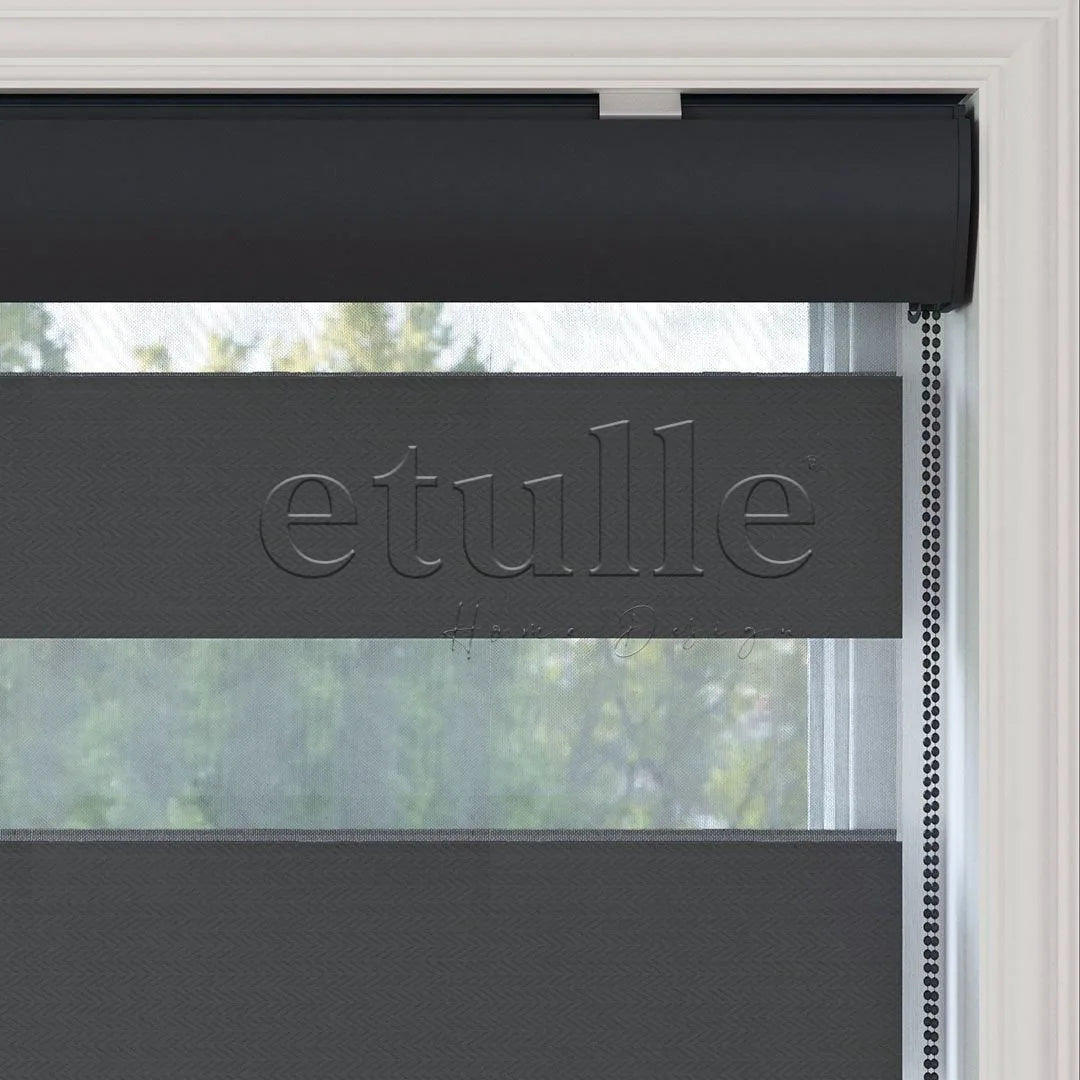 Antrasit Blackout Zebra Perde | Ennio