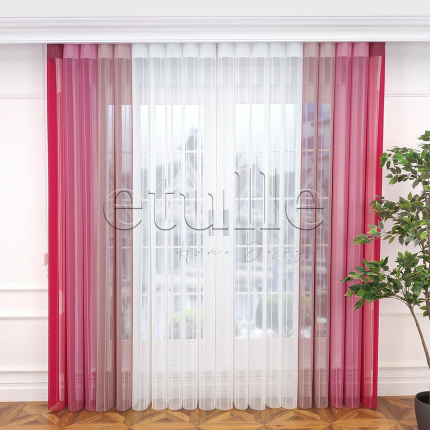 Excellence - Striped Vertical Tulle Curtain