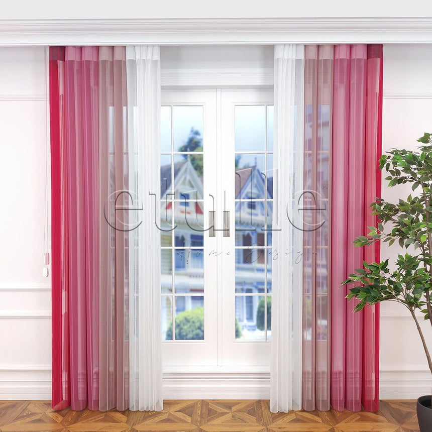 Excellence - Striped Vertical Tulle Curtain