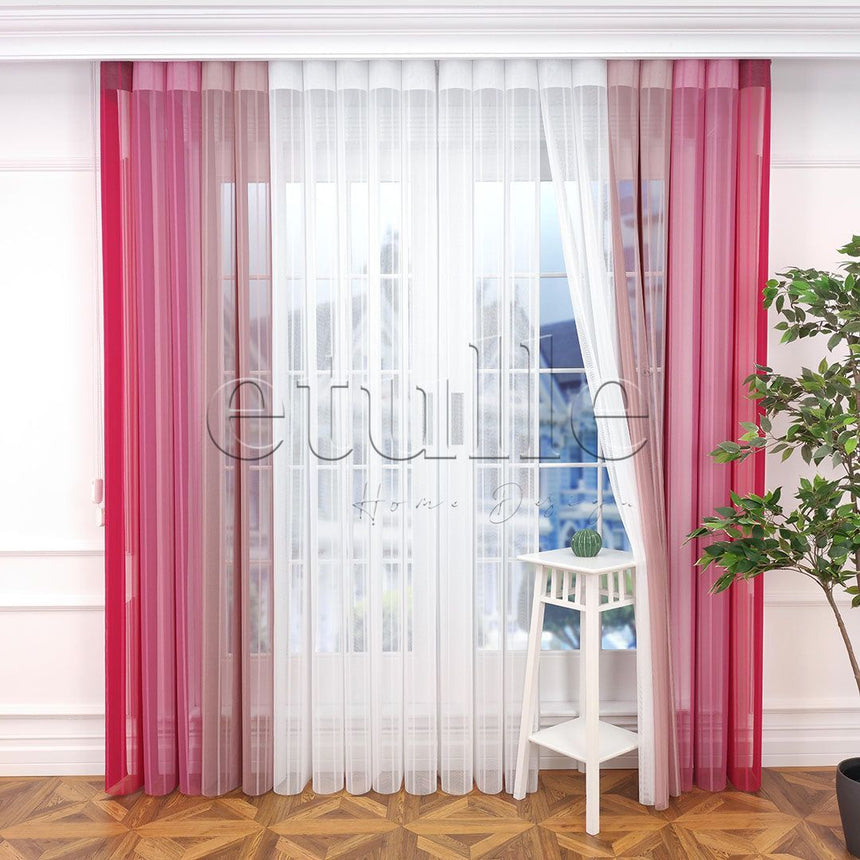 Excellence - Striped Vertical Tulle Curtain