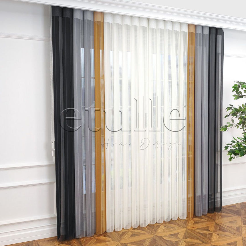 Fancy - Striped Vertical Tulle Curtain