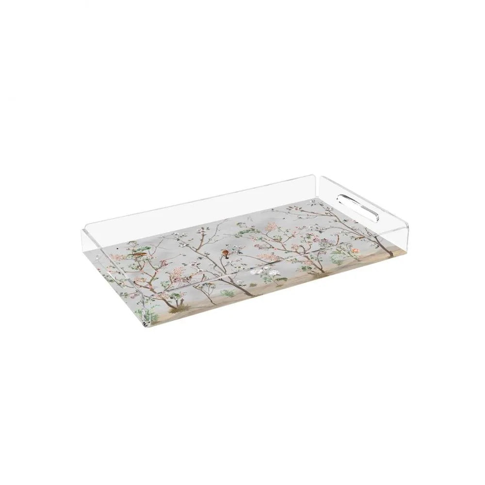 Gri Bahçe Pleksi Tepsi - PT2120 - 40X24cm