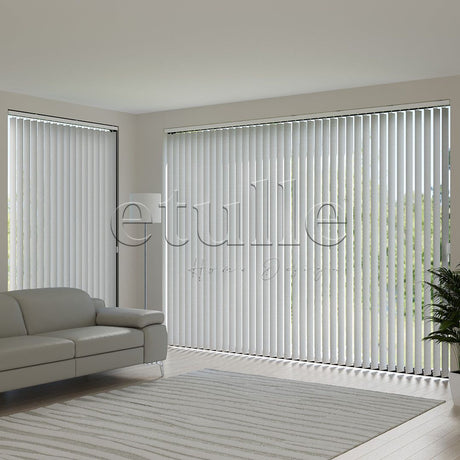 Gray Blackout Fabric Vertical Blinds | Brodie