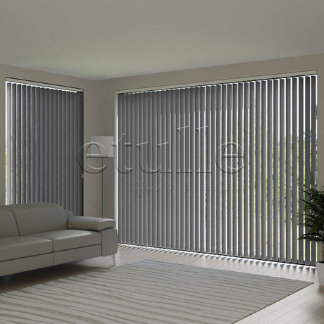 Gray Blackout Fabric Vertical Blinds | Mia