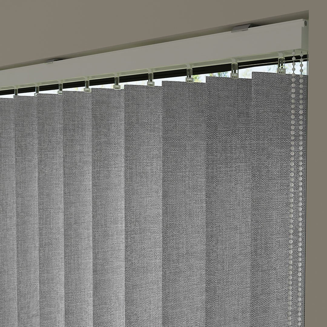 Gray Blackout Fabric Vertical Blinds | Mia