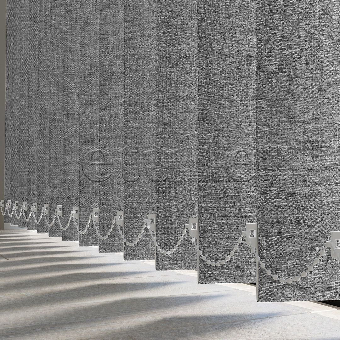 Gray Blackout Fabric Vertical Blinds | Mia