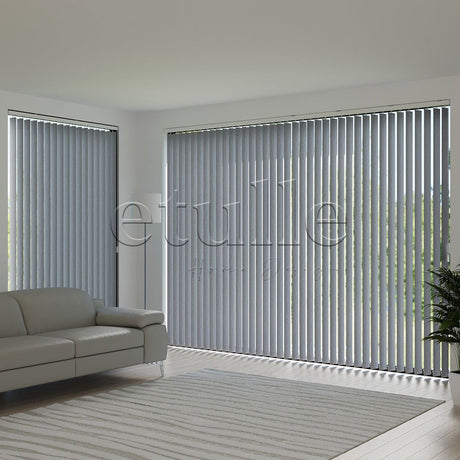 Gray Blackout Fabric Vertical Blinds | Seraphina