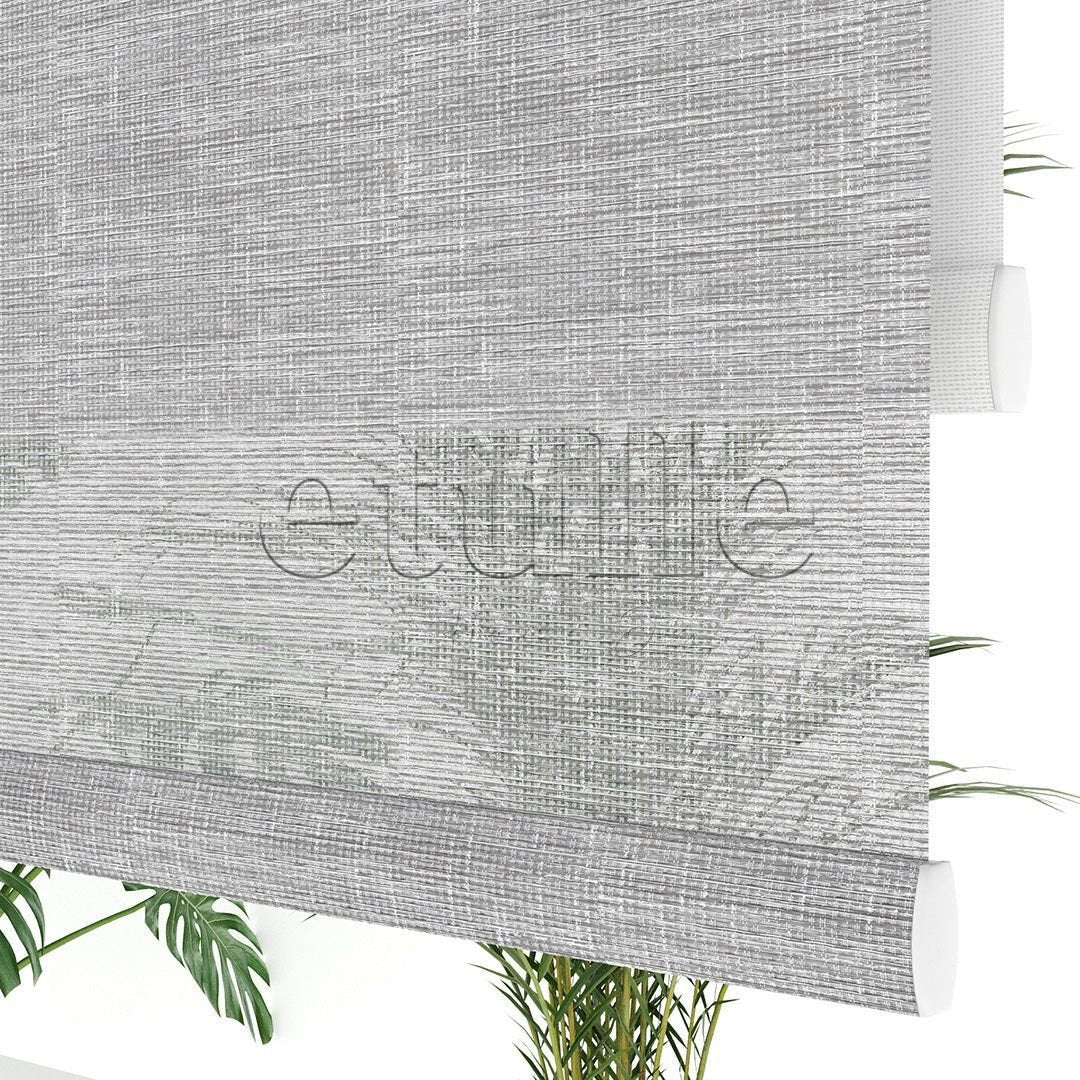 Gray Plain Double Roller Blind | Lucent
