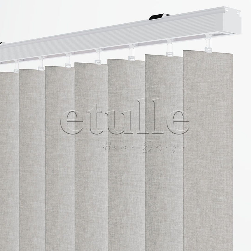 Gray Plain Fabric Vertical Blinds | Brodie