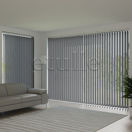 Gray Plain Fabric Vertical Blinds | Larissa