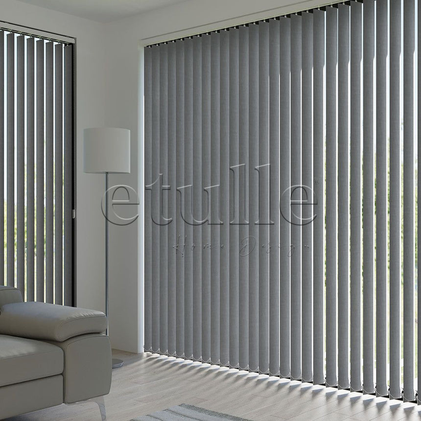 Gray Plain Fabric Vertical Blinds | Larissa