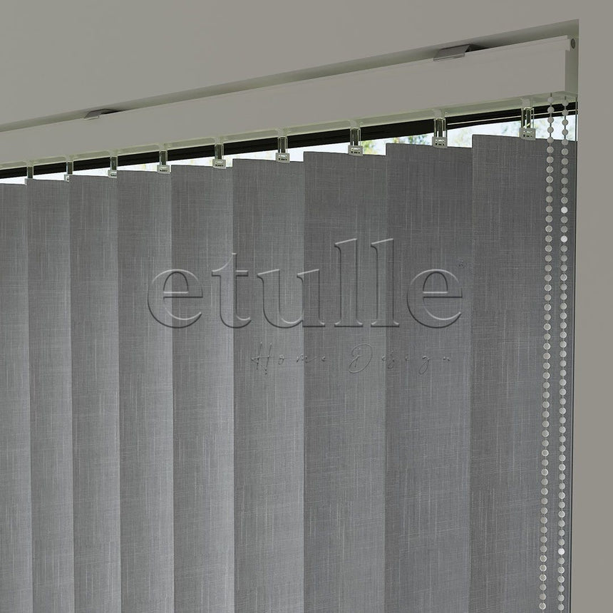 Gray Plain Fabric Vertical Blinds | Larissa