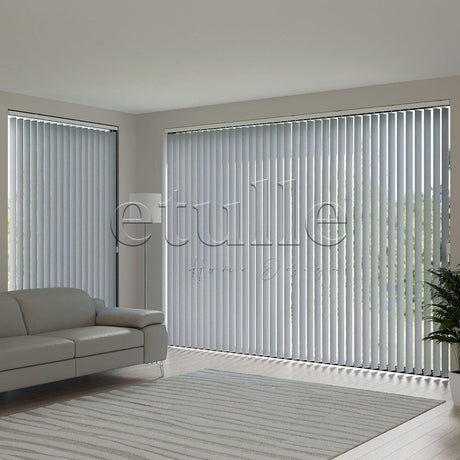 Gray Plain Fabric Vertical Blinds | Luca