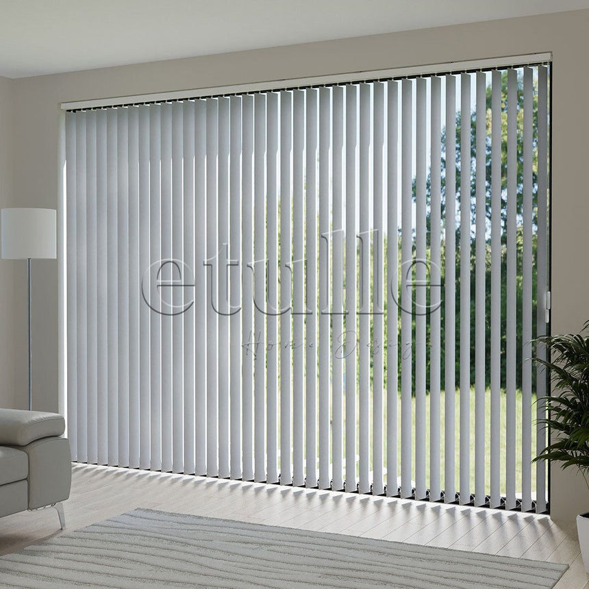 Gray Plain Fabric Vertical Blinds | Luca