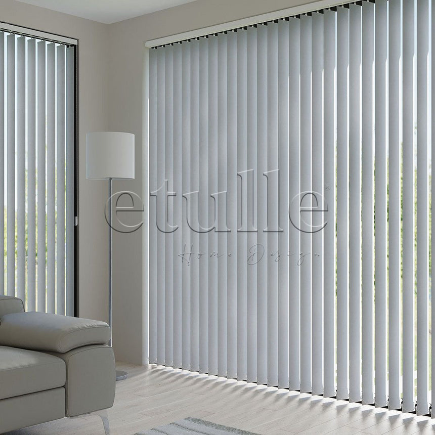 Gray Plain Fabric Vertical Blinds | Luca