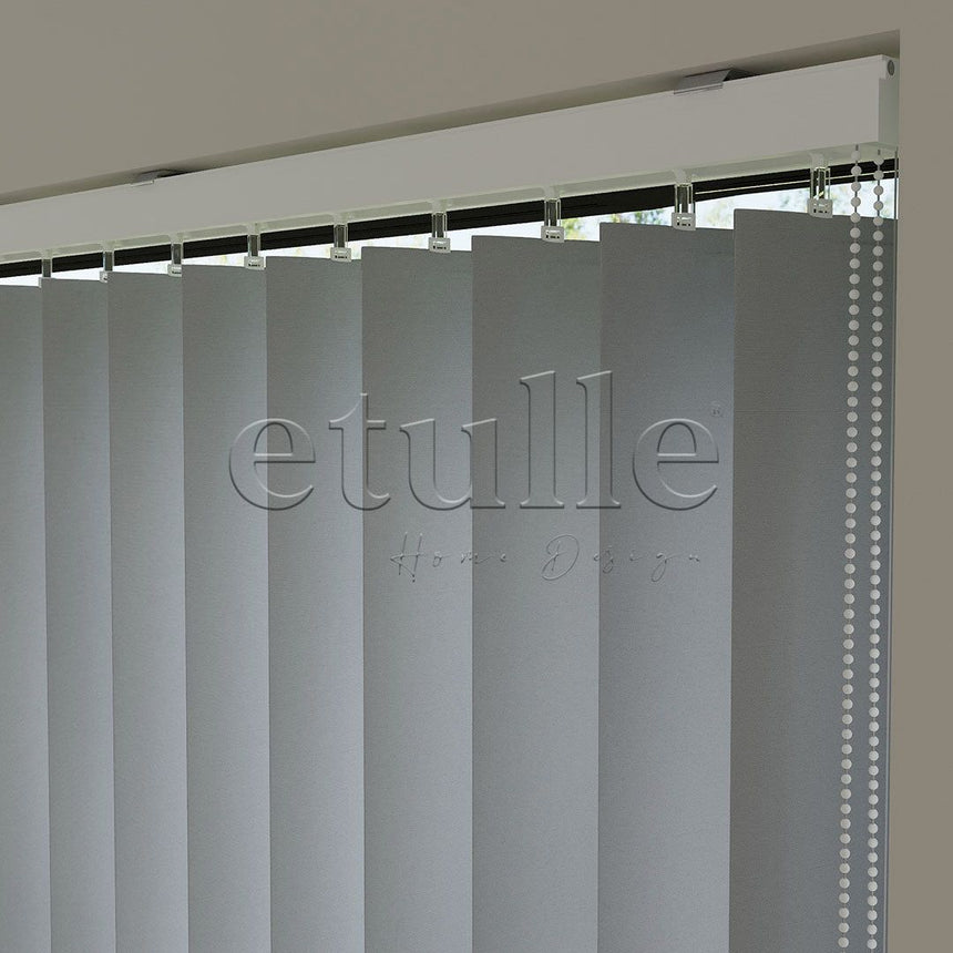 Gray Plain Fabric Vertical Blinds | Luca