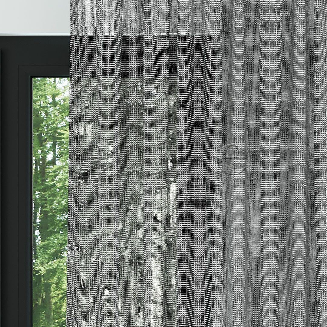 Grey Elephant Ground Thick Linen Effect Plain Tulle Curtain | Minos
