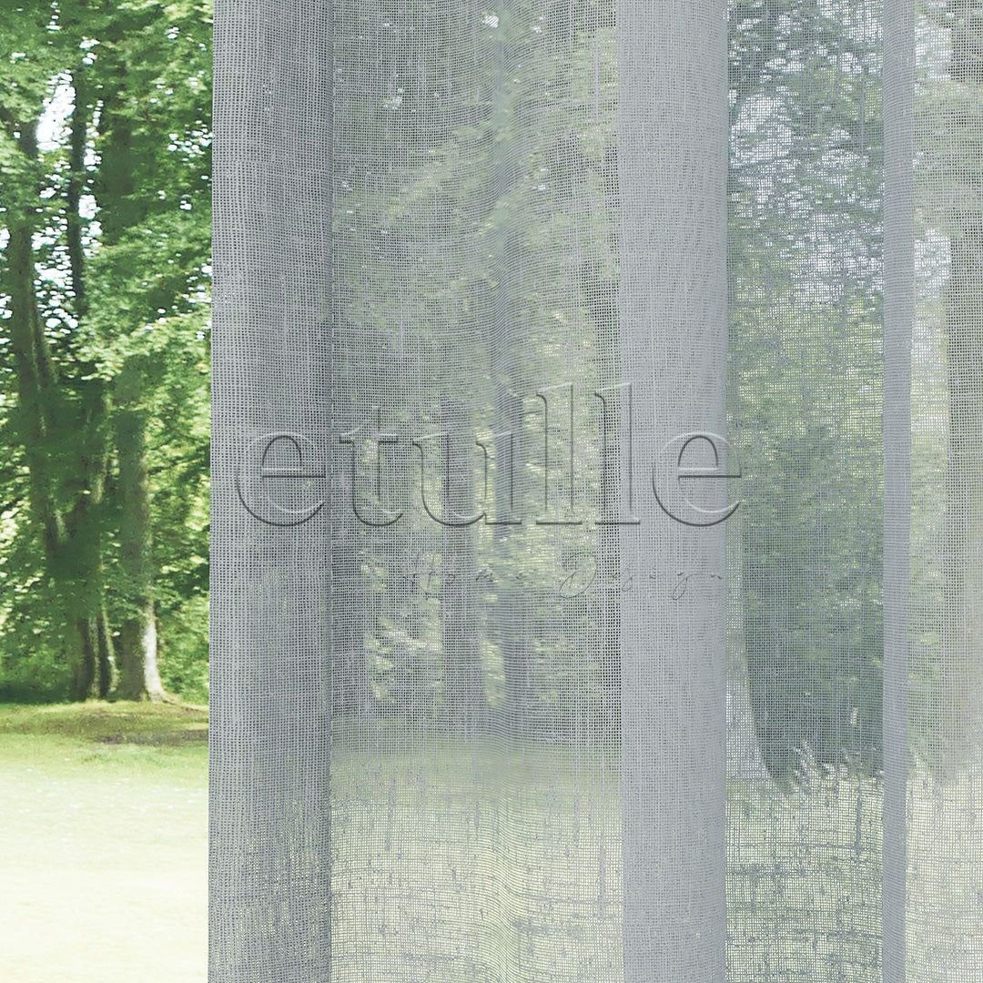 Gray Folded Linen Flat Voile Curtain | Mistra