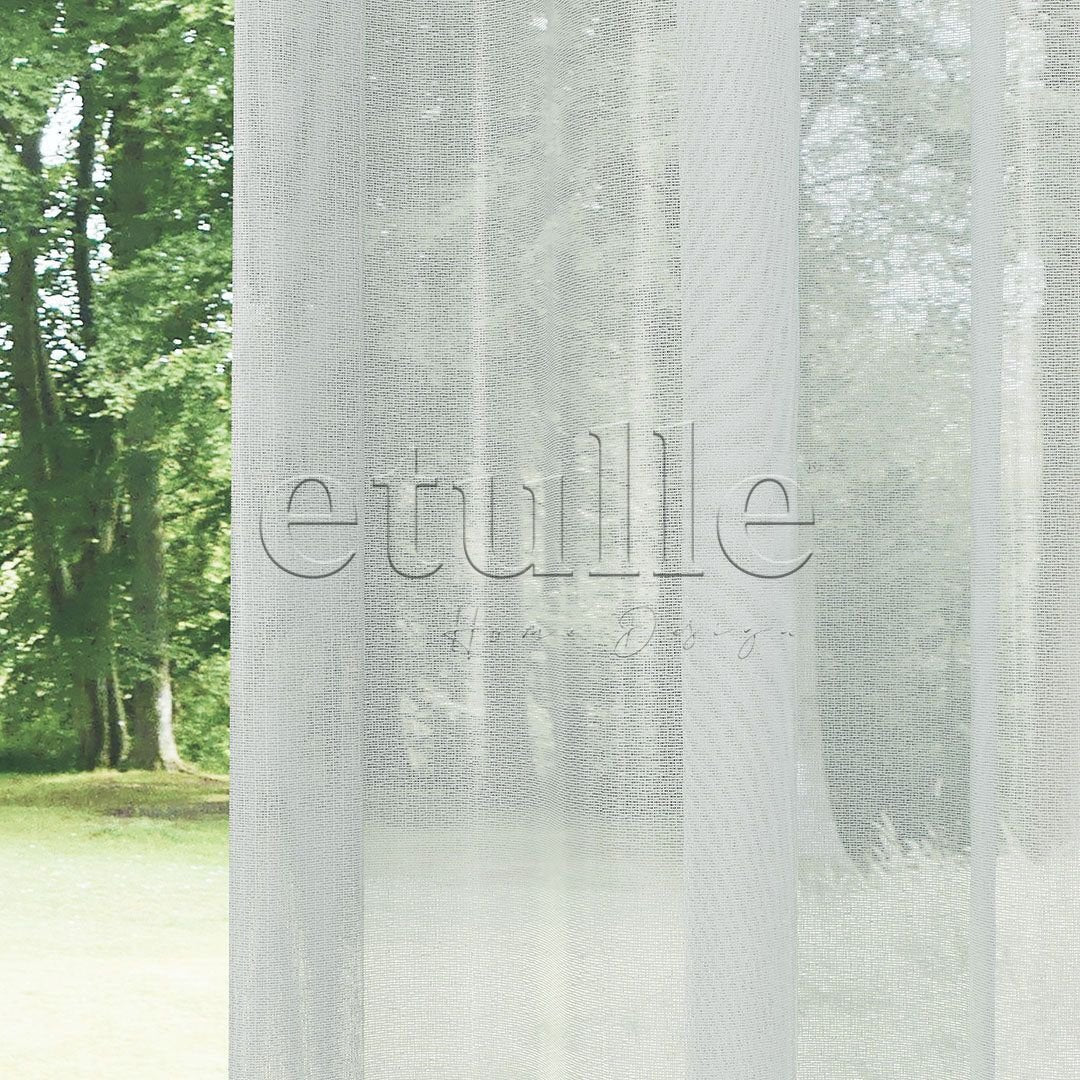 Grey Silk Textured Voile Plain Tulle Curtain | Naro