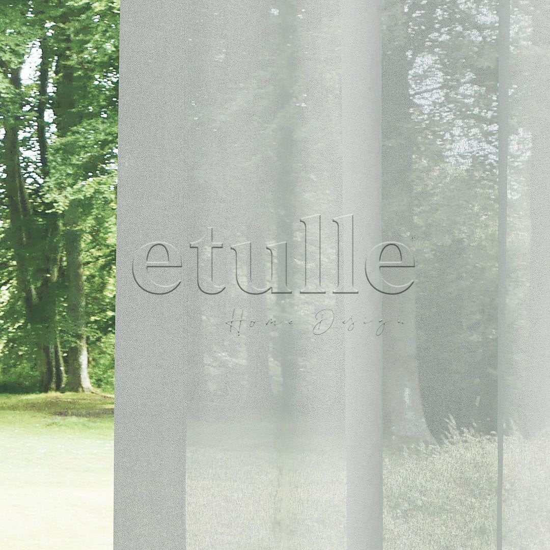 Gray Silk Crepe Frosted Tightly Woven Plain Tulle Curtain | Onetti