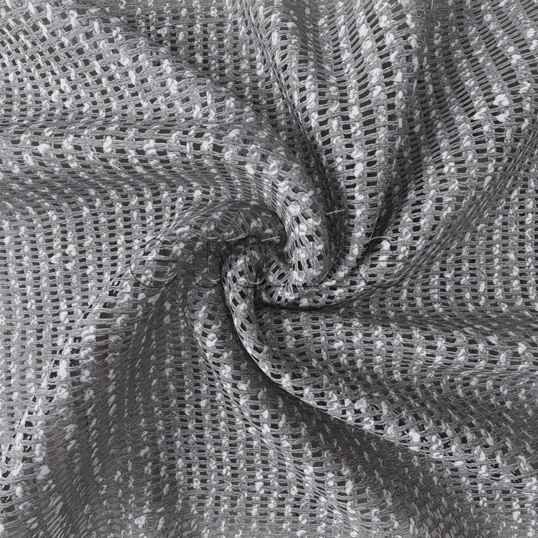 Grey Modern Thick Woven Decorative Mesh Plain Tulle Curtain | Sway