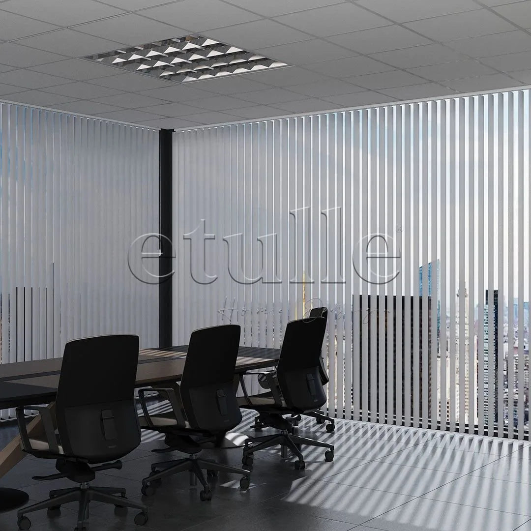 Gri Oval Perfore PVC Dikey Perde