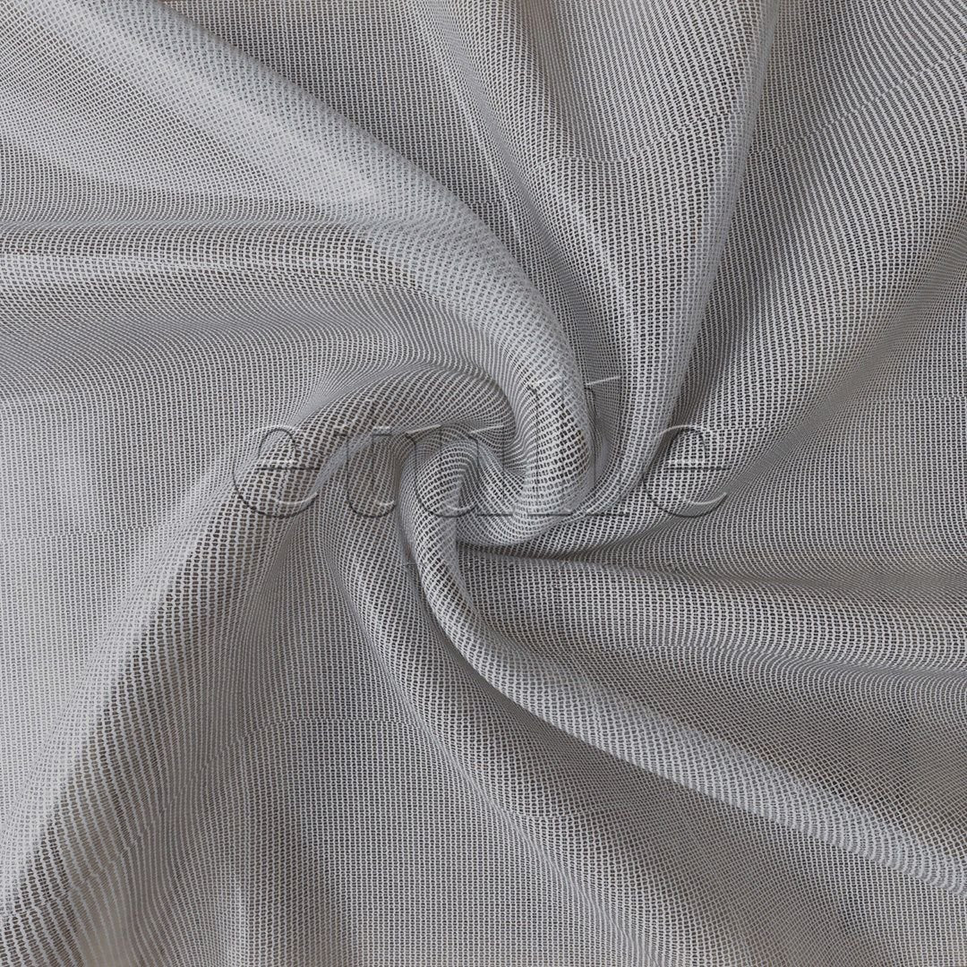 Grey Glossy Honeycomb Pattern Plain Tulle Curtain | Della